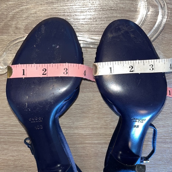 Authentic Gucci Blue Satin with Swarovski Crystal Sandals/Heels (Mismatch) - Picture 8 of 16